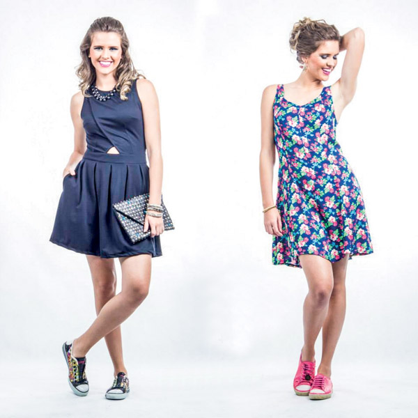 Usar tênis com vestido e saia resulta em looks charmosos, estilosos e muito criativos